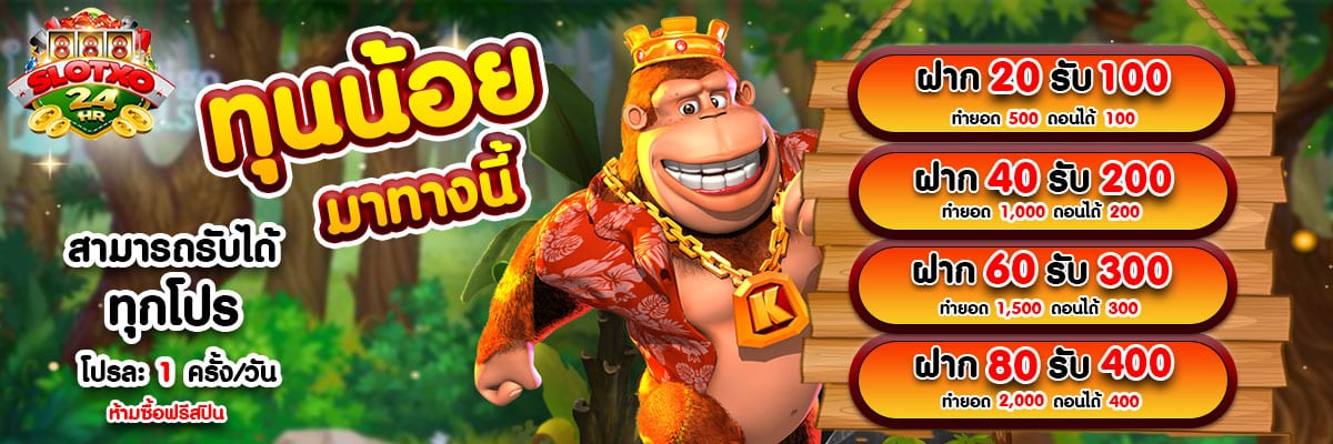 โปรทุนน้อย รับได้ทุกโปร 1 ครั้ง/วัน